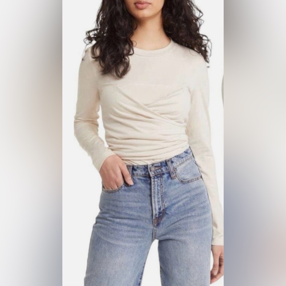 Vero Moda Women’s Cream Crossover Long Sleeved Blouse Size XL NWOT